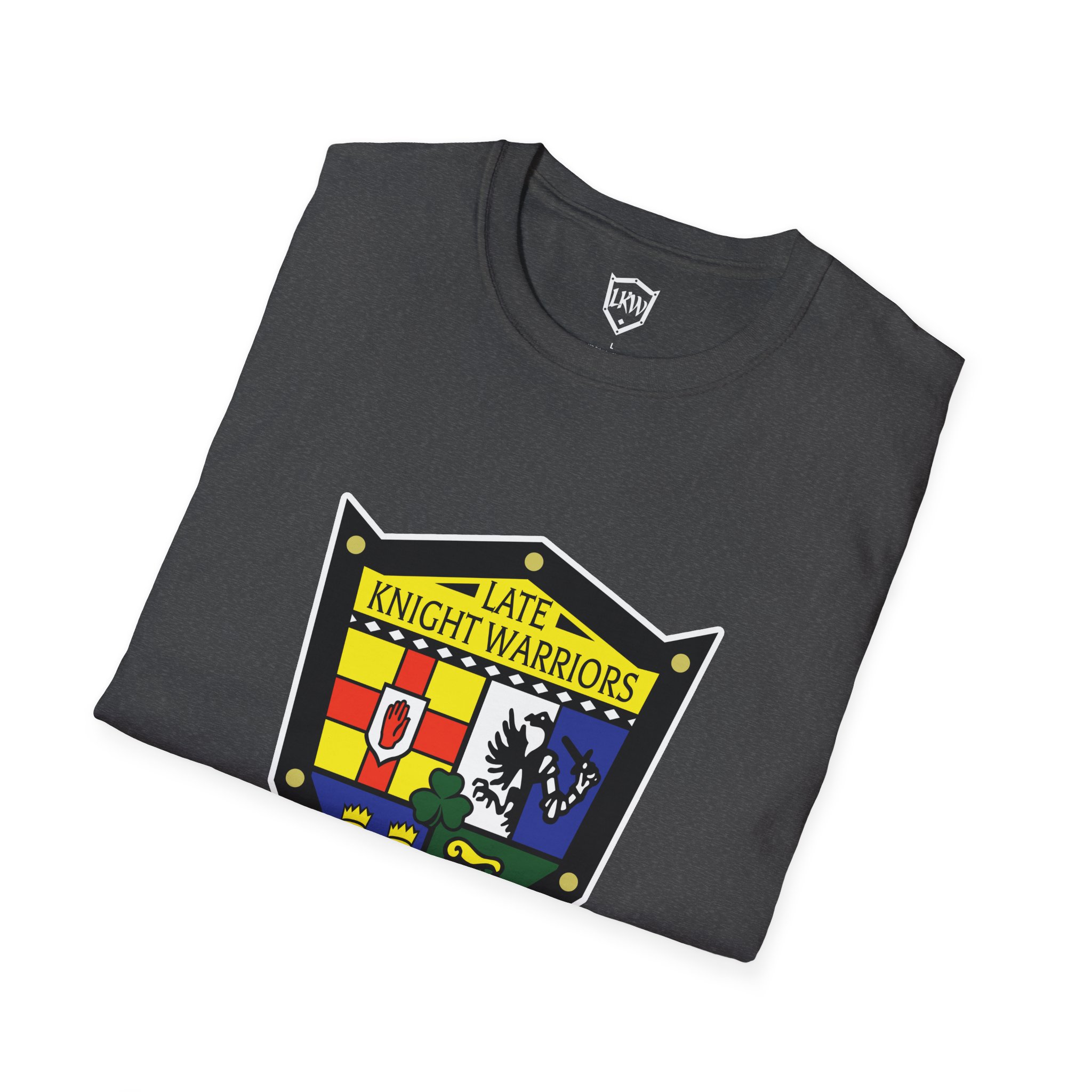 Late Knight Warrior OG Crest: Unisex Softstyle T-Shirt - Image 3