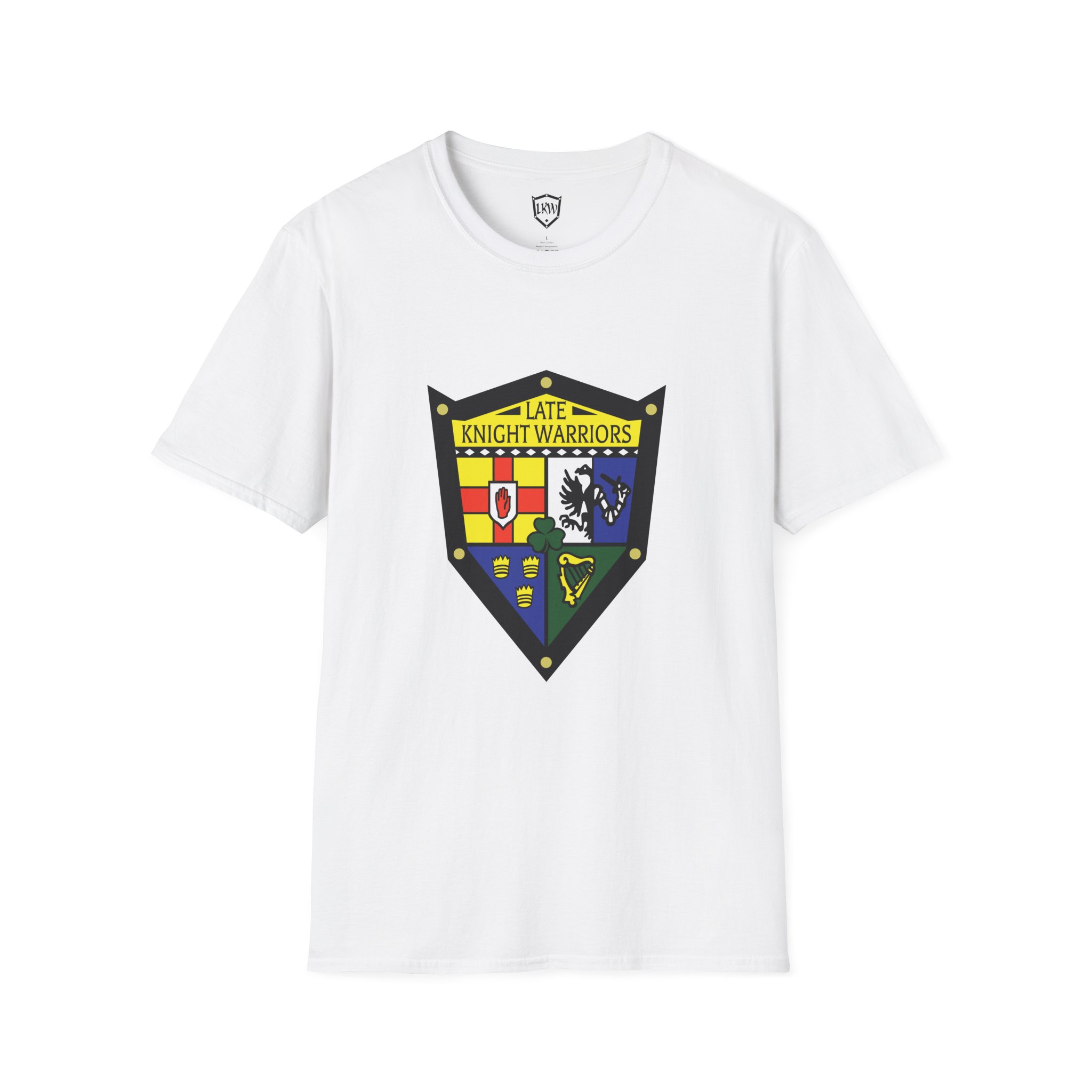 Late Knight Warrior OG Crest: Unisex Softstyle T-Shirt - Image 4